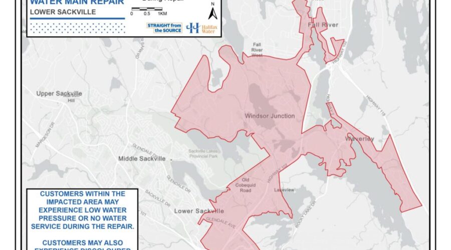 UPD: Work could mean no water for people in Lower Sackville and Fall River area
