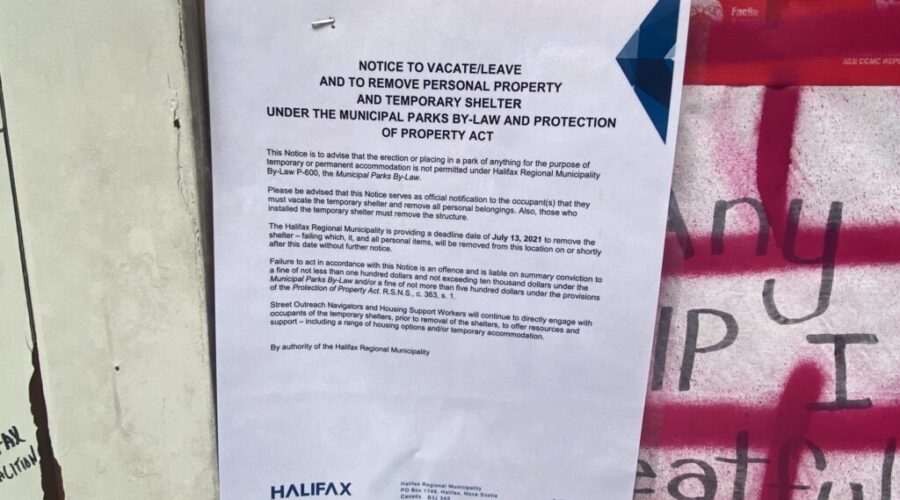 HRM to remove temporary shelters from its property