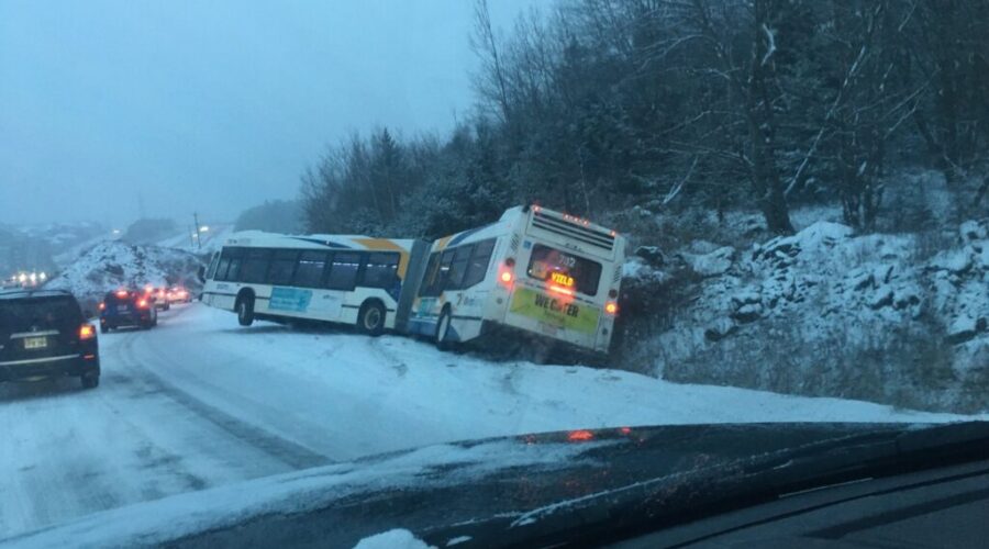 Snowfall leading to slick roads in Halifax, many buses on snow plan