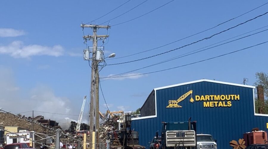 Firefighters battle toxic blaze at Burnside scrapyard