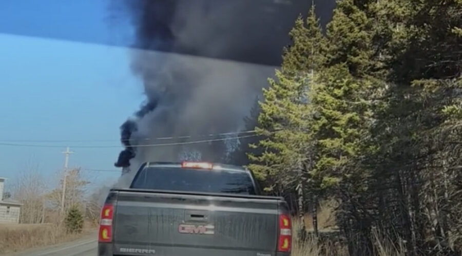 Mobile home being towed catches fire, shuts down Highway 7