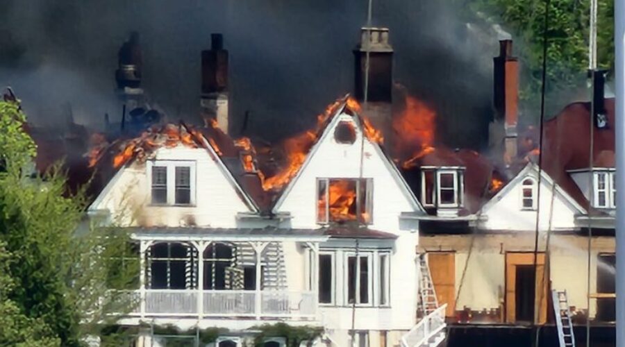 Crews battle fire at Waegewoltic Club