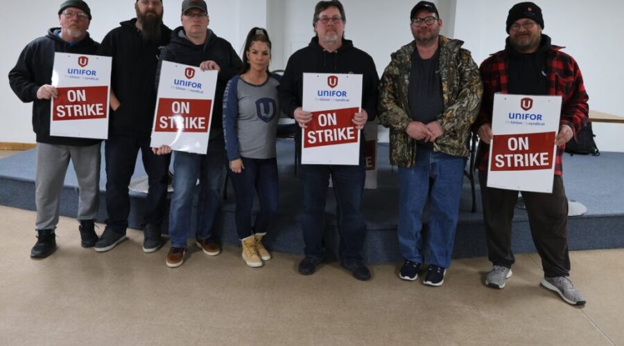 Autoport workers on strike