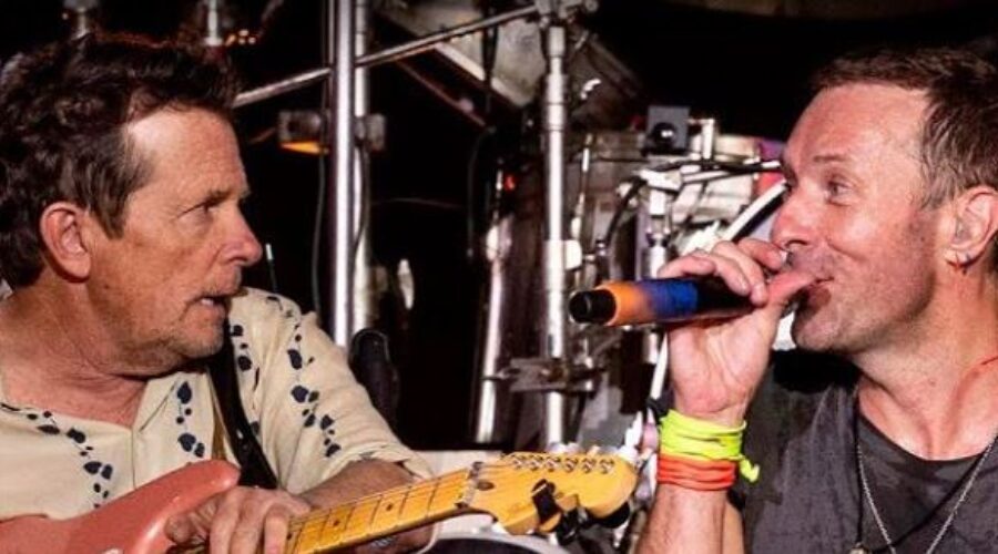 Michael J Fox Joins Coldplay On Stage