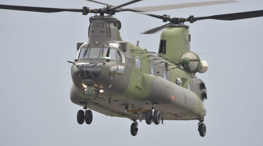 Night helicopter fire training for military in Herring Cove