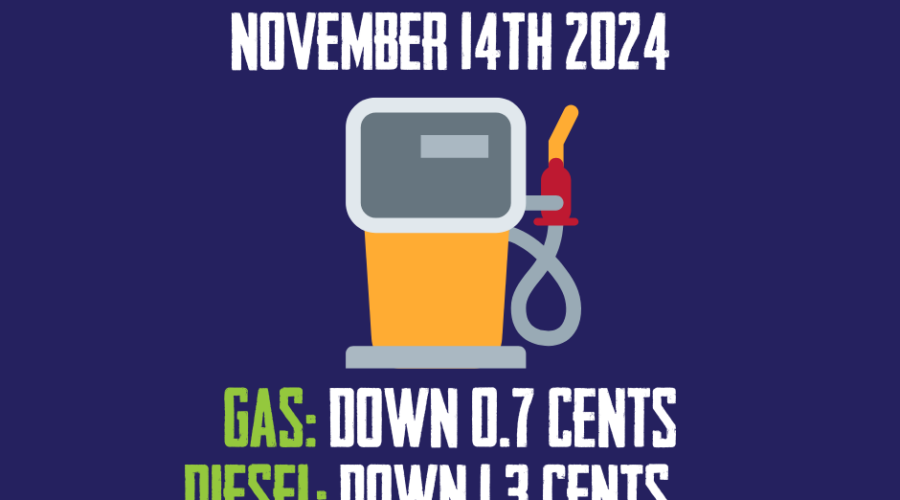 Gas and Diesel Prices Going Down A Little Bit In Nova Scotia At Midnight (Nov 15th)