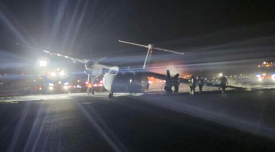 Blown tire leads to fiery landing at Halifax airport over holidays