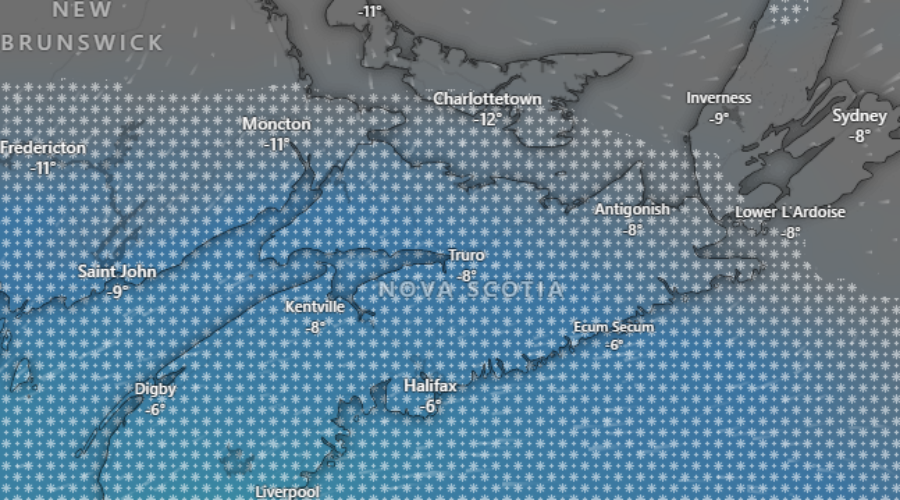 Snow On Sunday In Nova Scotia