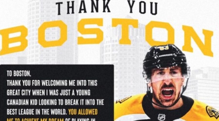 Marchand Takes Out Full Page Ad In Boston Globe To Thank Fans