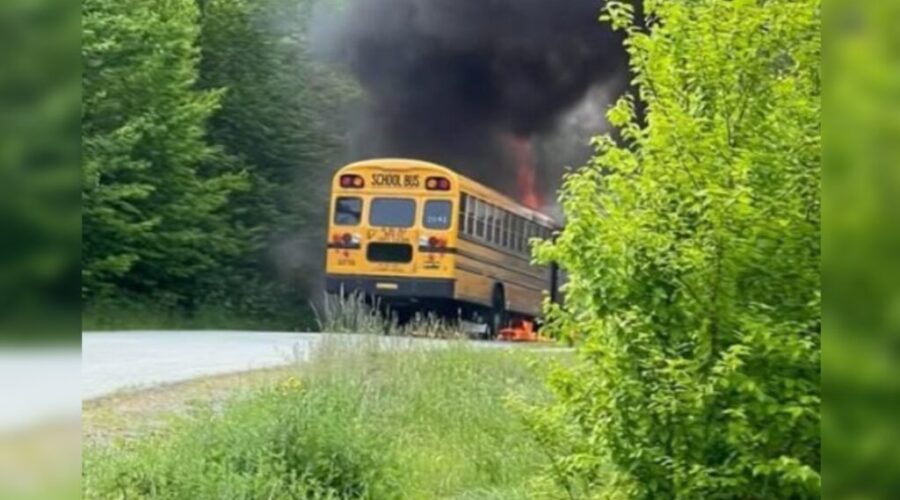 Investigation underway after school bus fire in Hammonds Plains