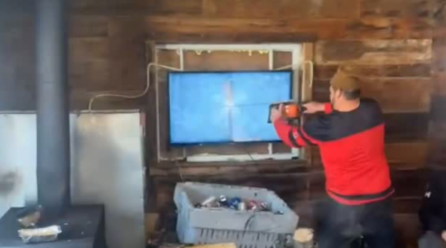 Guy Takes Chainsaw To TV After Canada Loses Gold Medal Game