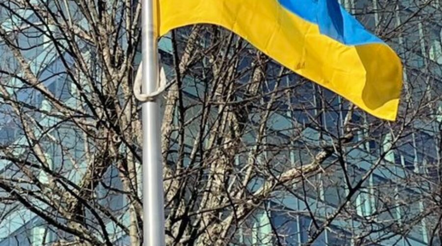 The Ukrainian Flag Flies At Halifax City Hall
