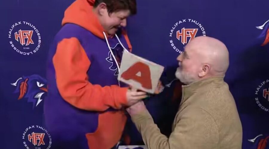 A Proposal At The Thunderbirds Game on Valentine’s Day