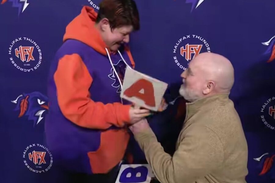 A Proposal At The Thunderbirds Game on Valentine’s Day