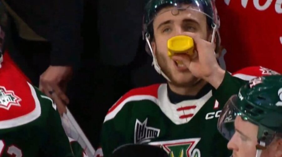 Mooseheads Player Goes Viral Drinking Mustard!